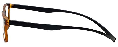 Magz Astoria Square Reading Glasses +3.50 Tortoise Havana Gold Men/Women Readers Neck Hanging Magnetic Snap It Rear Connect #TOP2