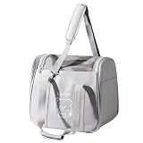 Bolsa de Transporte para Pets Dobrável – Mochila Ventilada com Tela Respirável, Alça Reforçada, Pets pequenos (Cinza)