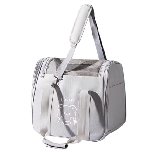 Bolsa de Transporte para Pets Dobrável – Mochila Ventilada com Tela Respirável, Alça Reforçada, Pets pequenos (Cinza)
