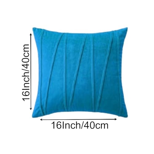 Image of Amazon Brand - Umi Decorative Striped Throw Pillow Covers 16 X 16 Inch,Soft Solid Velvet Pillow Covers Cushion Case with Zigzag Pattern for Sofa Bedroom 40 X 40 Cm (Pack of 5) Teal