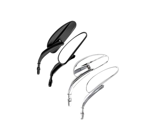 Espejos de moto de 8mm cromados perfectos para rutas largas en Softail y Glide 4