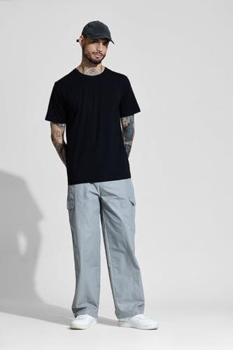 Image of SNITCH Button Closure Cotton Blend Light Weight Machine Wash Full Length Loose Fit Cargo Pants
