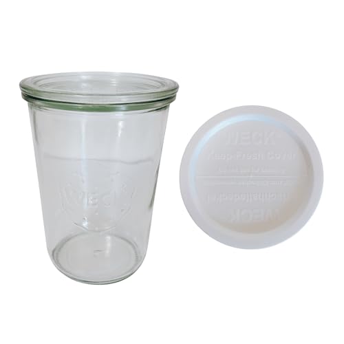 WECK �E�F�b�N �K���X �L���j�X�^�[ MOLD SHAPE 750ml �v���X�`�b�N�J�o�[ �Z�b�g WE743