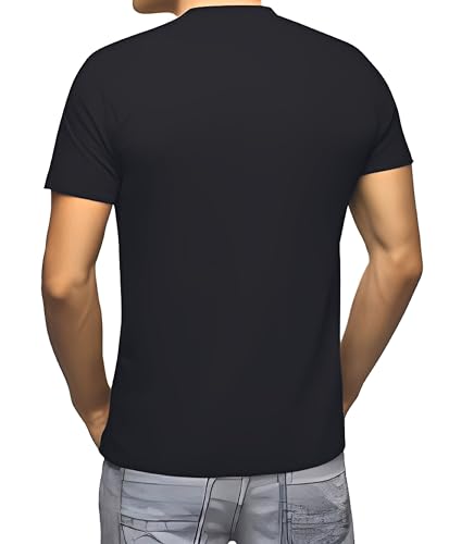 Image of Round Neck Typography Solid Colour Men's T-Shirt