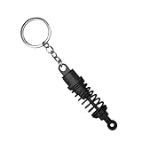 Car Shock Absorber Keychain, Cool Metal Car Key Chain with Key Ring, Fashion Key Fob Decoration Accessories (Black)
