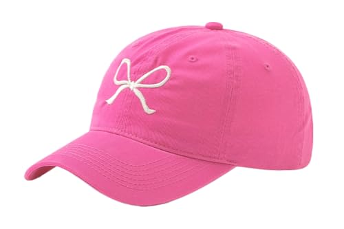 Bow-Tie Baseball Cap for Women Fashion Sun Hats for Women Trucker Hat Y2k Sun Cap Visor Cap Hiking Travel Trendy 2025 Rose