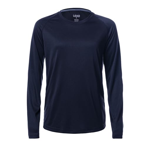 LEAO Boys UPF 50+ Long Sleeve Sport Rash Guard Swim Shirt Quick Dry Swimsuit Youth SPF Outdoor Fishing Hiking Sun Shirts