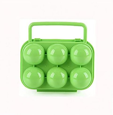 Folding Egg Storage Box,Portable 6 Eggs Plastic Container Holder Handle Case Kitchen Tool