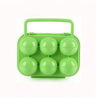 Folding Egg Storage Box,Portable 6 Eggs Plastic Container Holder Handle Case Kitchen Tool