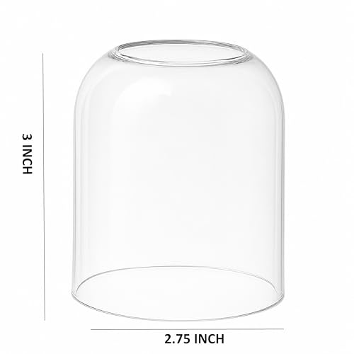 Image of Curved Transparent Borosilicate Glass Shade for Tealight Diya | Decorative Diya Cover for Mandir, Pooja, Bedroom & Home | Gift Accessory | 3 inches Height, 2.7 inches Width