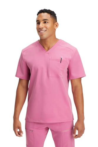 Image of Fabletics Men's Helix 1-Pocket Scrub Top - MotionTech, Wrinkle-Resist, Chest Pocket, Anti-Shrink, Semi-Slim Fit