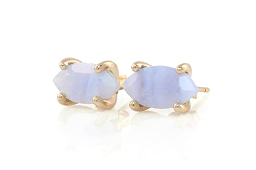Boucles d'oreilles agate dentelle bleue Anemone pour femme