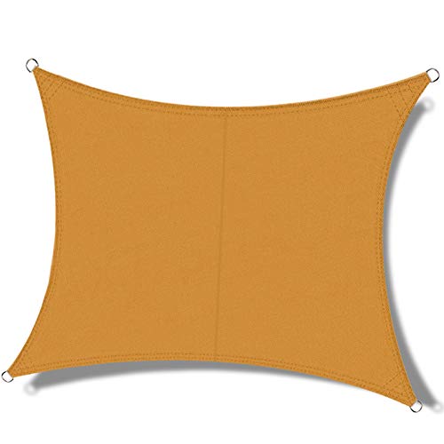 OKAWADACH Toldo Vela de Sombra Cuadrado 3 x 3 m, protección Rayos UV Impermeable para Patio, Exteriores, Jardín, Color Arena