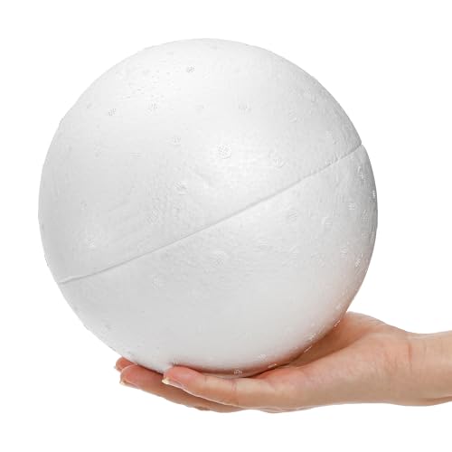 ZOOFOX 4 Pack Styrofoam Half Sphere, Large Hollow Half Ball for DIY Crafts, White Foam Dome for Art Supplies, 7.6 Inch