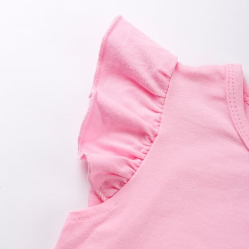 Girls Skirt Set 2 Piece Outfit Toddler Summer Clothes Ruffle Sleeve T-Shirt Bow Knot Tutu Skirt Outfit Set4