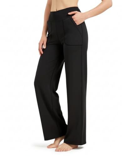 Zylioo 34'/32' Inseam Tall Womens Yoga Pants with Pockets High Waisted Dress Work Pants Stretch Casual Trousers