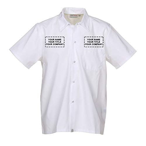 Chef Works Custom Embroidered Mens Utility Cook Shirt, White, 2XL