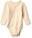 L'ovedbaby unisex baby Organic Cotton Kimono Bodysuit, Oatmeal, 0-3 Months US