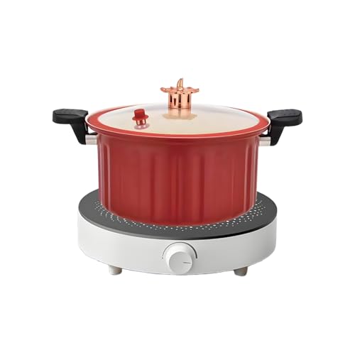 Ollas antiadherentes, ollas antiadherentes, ollas de cocina a presión con asa para cocina, inducción, estufa eléctrica, sopa, pasta, salsa, arroz, freír, camping