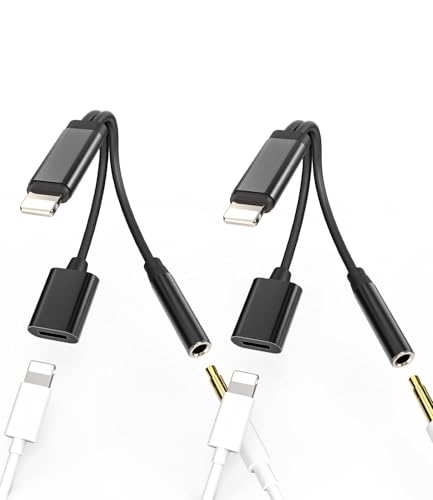 �Ή�iPhone AUX�A�_�v�^�[�i2�p�b�N�j2in1 Lightning to 3.5mm�C���z���X�v���b�^�[�P�[�u�� �Ή�apple MFI�F�� 11 12 13 14 Pro Max 7 8 Plus�Ή� �I�[�f�B�I�[�d�ϊ��P�[�u��