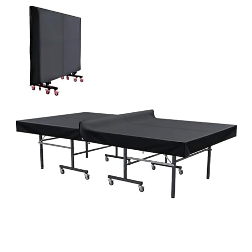 Hohong Table Tennis Table Cover Waterproof 299×176 cm Ping Pong Table Cover Windproof for Indoor and Outdoor Use - Black