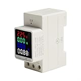 Misuratore di elettricità digitale LCD: il misuratore di energia digitale è dotato di un display a colori e offre misurazioni precise. L'interfaccia della guida DIN del contatore elettrico visualizza 4 parametri, mentre l'altra interfaccia mostra frequenza, fattore di potenza, potenza e corrente.