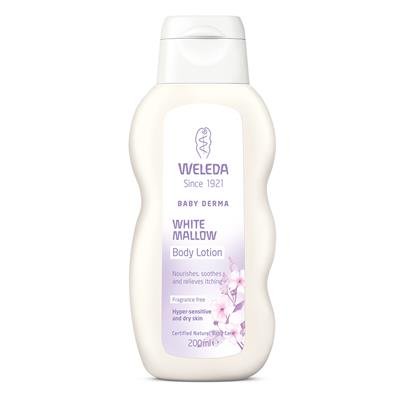 Leche Corporal de Malva Blanca para Bebé, calma el picor - Weleda (200 ml) - Se envía con: muestra gratis y una tarjeta superbonita que puedes usar como marca-páginas! Cover