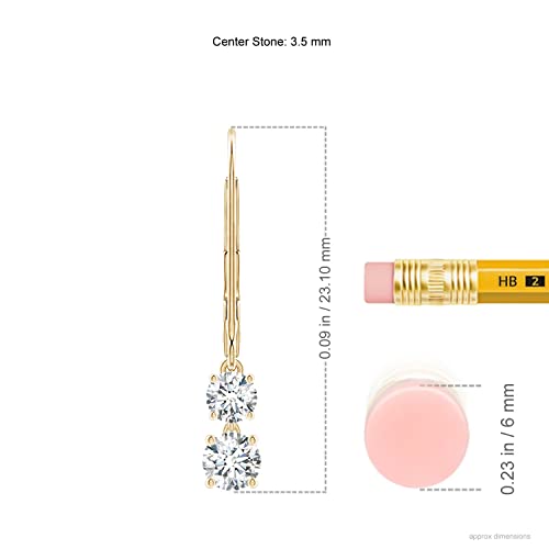 Angara Natural Diamond Drop Earrings For Women, Girls In 14K White Gold (Color-Gvs2 | Diamond Size-3.5Mm) | April Birthstone Jewelry Gift For Her | Birthday | Wedding | Anniversary #TOP1