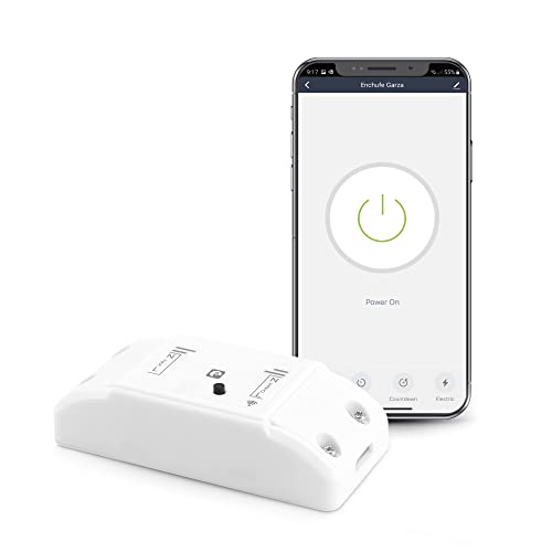 Garza Smart - Controlador Interruptor Inteligente Wifi integrado, Programable, Control por voz y app, Alexa/Google, Wifi 2.4GHz, Blanco