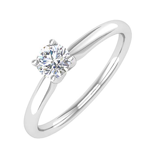 1/5 Carat 4-Prong Set Diamond Solitaire Engagement Ring Band in 10K Gold