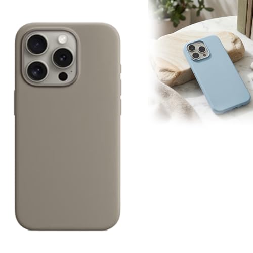 Liquid Silicone Case for iPhone 15 Pro Max 6.7-Inch, Slim Silicone 3 Layers Soft Gel Protective Phone Case, Anti-Fall Protective