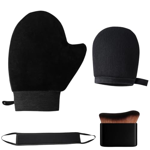 4 Stück Selbstbräuner Handschuh, Handschuh Selbstbräuner, Kessa Glove, Bräunungs Tanning Rücken Applikator Self Tan