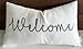 EURASIA DECOR DecorHouzz Be Our Guest Embroidered Pillow Cover Pillow Cases Throw Pillow Decorative Pillow Wedding Birthday 12"x20" (Welcome(Ivory)
