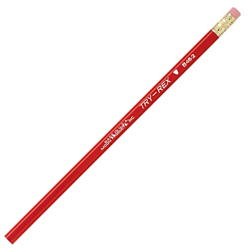 J.R. Moon Pencil JRMB46 Regular Try Rex Pencil with Eraser, 2.8