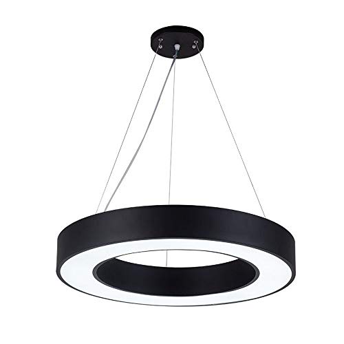 Plafonnier bureau suspendu LED rond noir avec éclairage acrylique