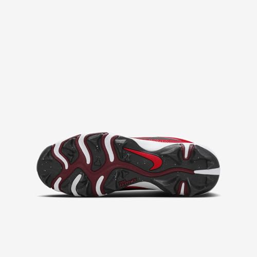 Nike Alpha Menace 4 Shark Big Kids' Football Cleats (FQ4012-600, University Red/Metallic Silver/Team Red/White) Size 122