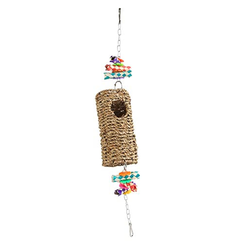Image of Bird Grass Woven Swing with Hook, Durability and Fun Bird Cage Toy for Bird Chewing Standing Parrot Parakeet Cockatiel Mynah Lovebirds Finches Toy