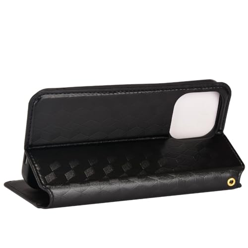Étui iPhone 13 Pro Max argent portefeuille cuir carbone magnétique rabat - 7