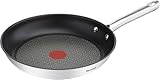 Tefal Duetto - Sartén de 32 cm, Apto inducción, antiadherente, revestimiento titanio, Thermo-signal, sin PFOA, apto lavavajillas y horno, acero inoxidable