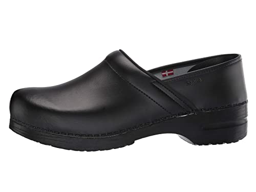 Sanita Pu-Coated Leather Professional Clogs For Men - Arch Support, Durable, Closed-Back Slip-On Shoes - Black, Mens 6.5-7 #TOP24