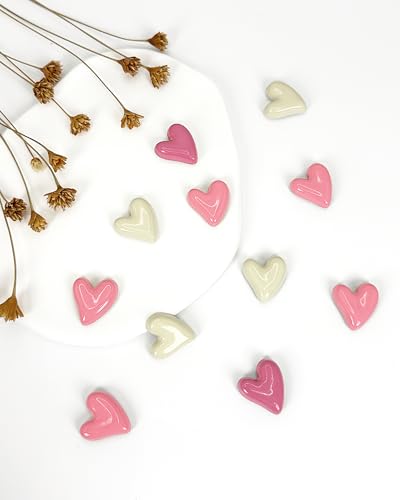 Set de 18 imanes decorativos en forma de corazón rosa miniatura 3