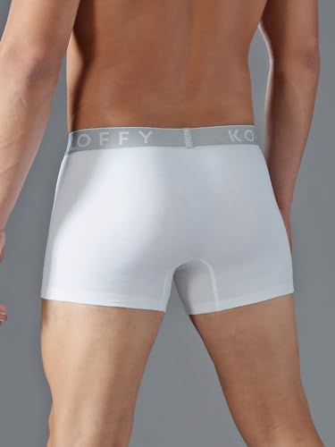 Image of KOFFY Men's Stretchable Cotton Lycra Long Trunk with C-Type Front Open | Wrinkle-Free | Ultra-Soft Elastic