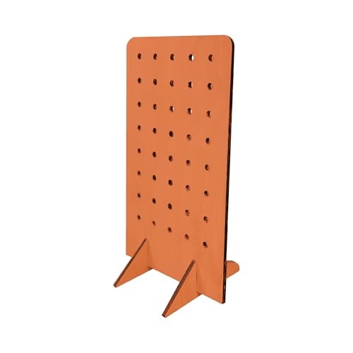 Torched Pegboard Display Stand for Jewelry, Craft Shows, Selling, Vendor Events, Tools, Peg Board Accessories Rack Organizer, Small 5.88" L x 4.3" W x 9.88" H, Orange