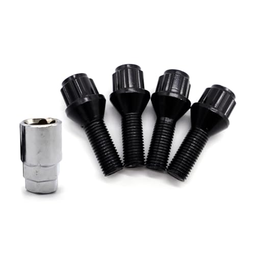Tornillos de rueda M12x1,5 antirruido para llanta de coche E39 E46 E60 repuestos negros 4 piezas