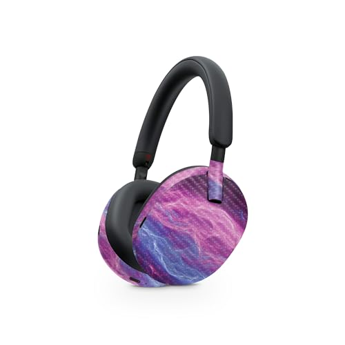 Image of MightySkins Carbon Fiber Skin Compatible with Sony WH-1000XM5 Headphones - Raw Energy | Protective, Durable Textured Carbon Fiber Finish | Easy to Apply