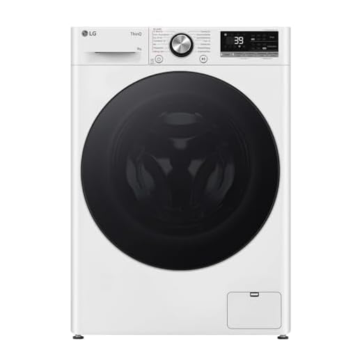 LG F2V7SLIM9, Class A, Washing Machine Slim 9 kg, 60 x 47.5 x 85 cm, Wi-Fi, AI Direct Drive, Deep Cleaning with Steam, TurboWash 360°, Tempered Glass Exterior Door, White with Black Porthole Ring