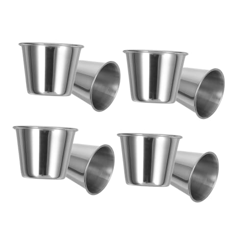 PartyKindom Sturdy Metal Sauce Cups Set of 8 Small Ramekins for Soy Sauce Dressings Seasonings Reusable Round for Easy Dipping