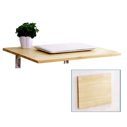 Ldfzq Table Murale Pliante Rabattable, Table De Bar Table De Travail, Bureau Pliant en Bois De Pin, Table D'appoint Suspendue pour Petit Espace Cuisine Étude Salle De Bain Balcon