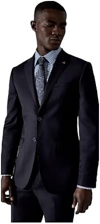 NWT Ted Baker of London Mens Performance Plain Suit Jacket Navy Blue Wool 46 Short