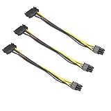 LIANSHU 3Pack 6 Pin PCI-e to SATA Power Cable - 8 Inches